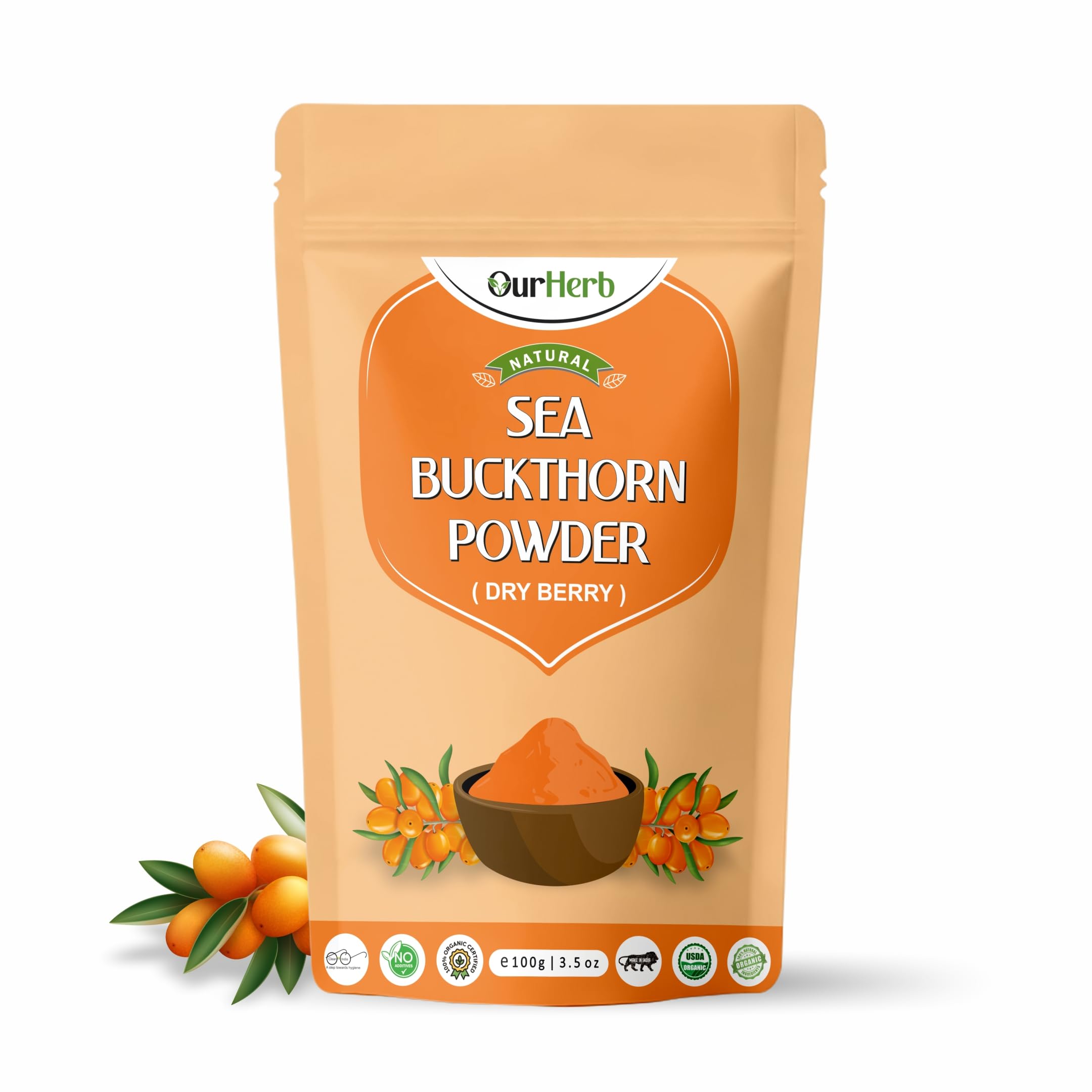 Sea Buckthorn Berry Powder - 200 grams - Pure Sea Buckthorn Powder - Natural Source of Vitamins, Omega-3,6,7,9 & Anti Oxidants — Amazon image 8
