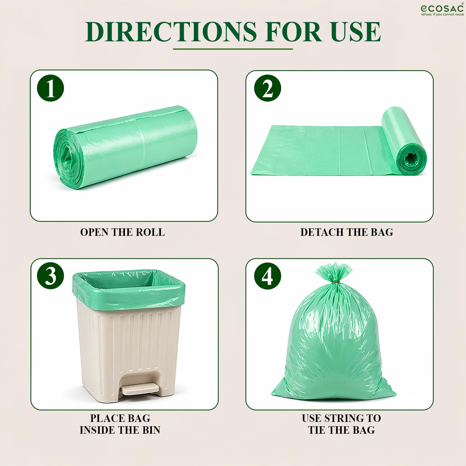 Biodegradable Garbage Bags - Eco-Friendly & Leak-Proof -8 Biodegradable Garbage Bags - Eco-Friendly & Leak-Proof -8