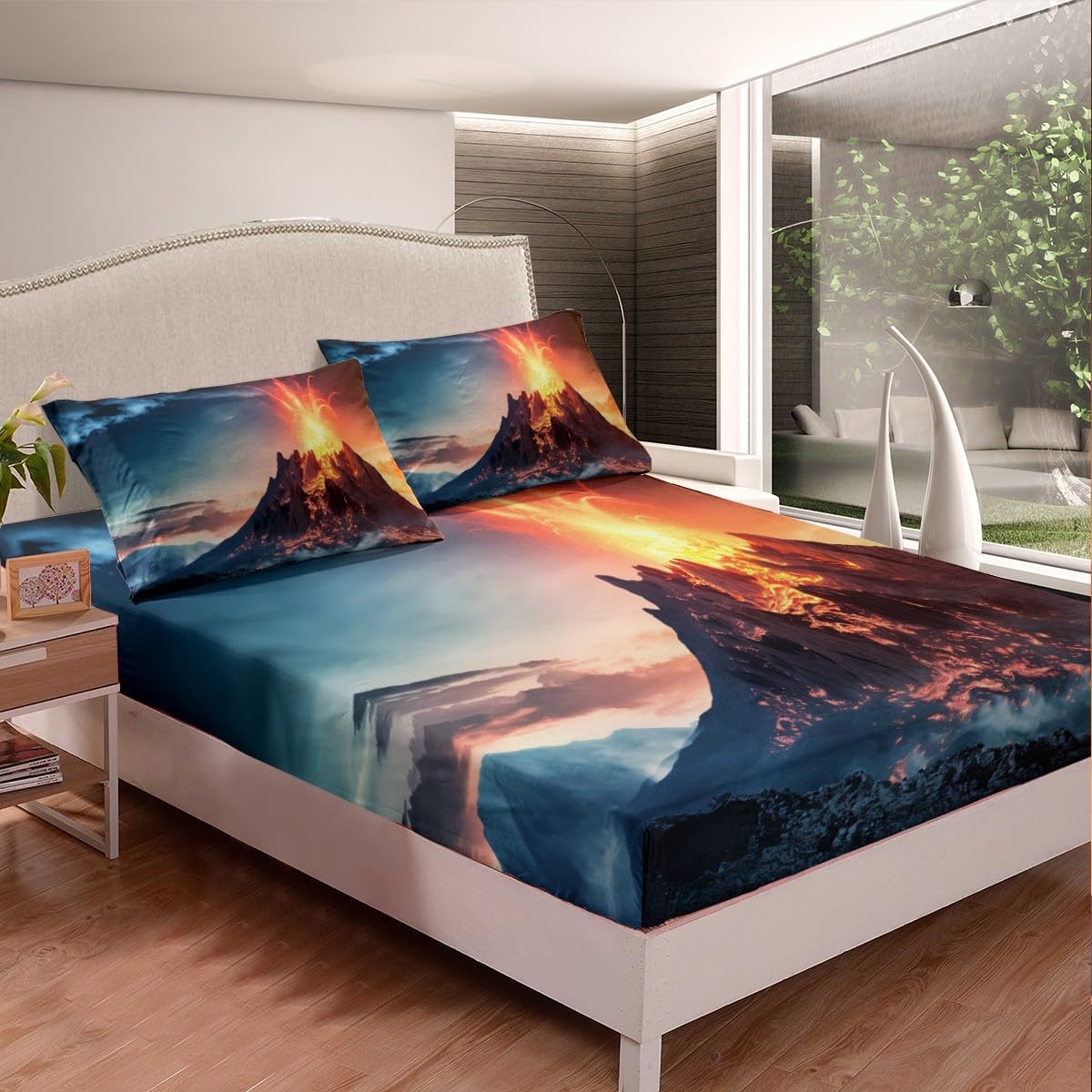 Basketball Fitted Sheet for Kids Boys Girls Teens Sport Theme 3D Basketball Star Slam Dunk Bed Sheet Set Skin-Friendly Microfiber Bed Cover Decor 3Pcs Bedding Set with 2 Pillowcases Queen