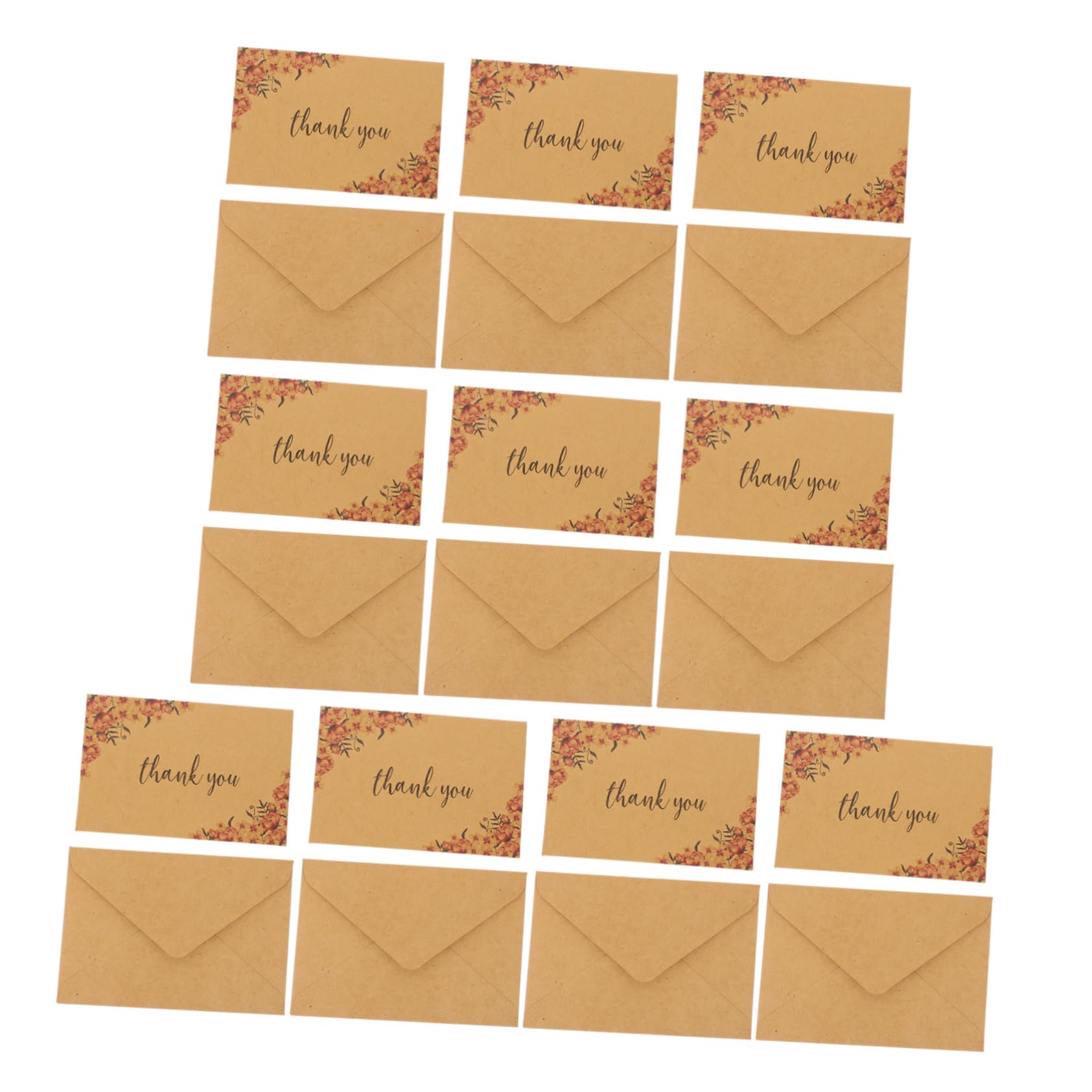 Lurrose 40stücke Kraftpapier Dankeskarten Vintage Dankeskarten Mit Blumenmotiven Für Grüße Und Dankeschöns Für Kollegen Und Besondere Anlässe