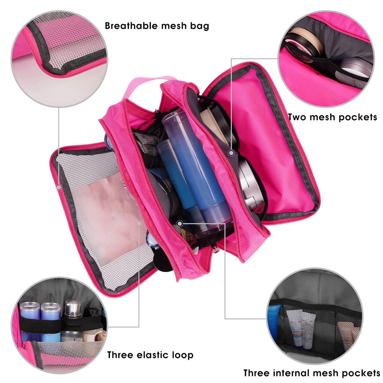 WANDF Astuccio da toilette da uomo da viaggio, borsa da bagno, accessori da viaggio, astuccio per trucco, da donna, organizzatori di servizi igienici