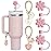 ANLABESY Compatible with Stanley Cup Accessories, 3PCS Hot Pink Straw Toppers for Stanley Cup Straw Cover Cap, 2PCS Cute Letter for 30&40 Oz Tumbler with Handle(K)