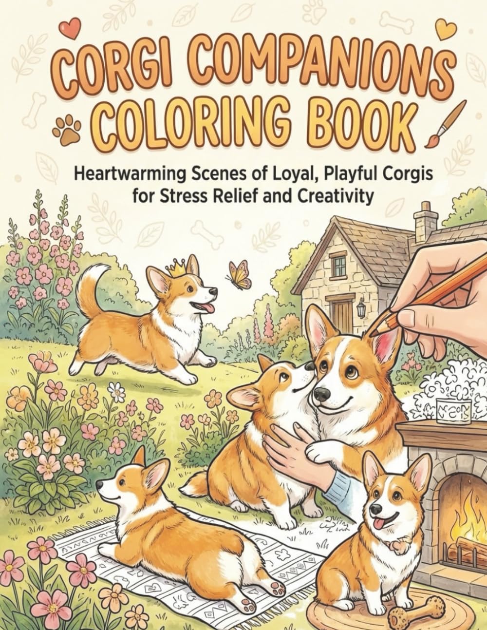 Corgi Companions Coloring Book: Heartwarming Scenes of Loyal, Playful Corgis for Stress Relief and Creativity