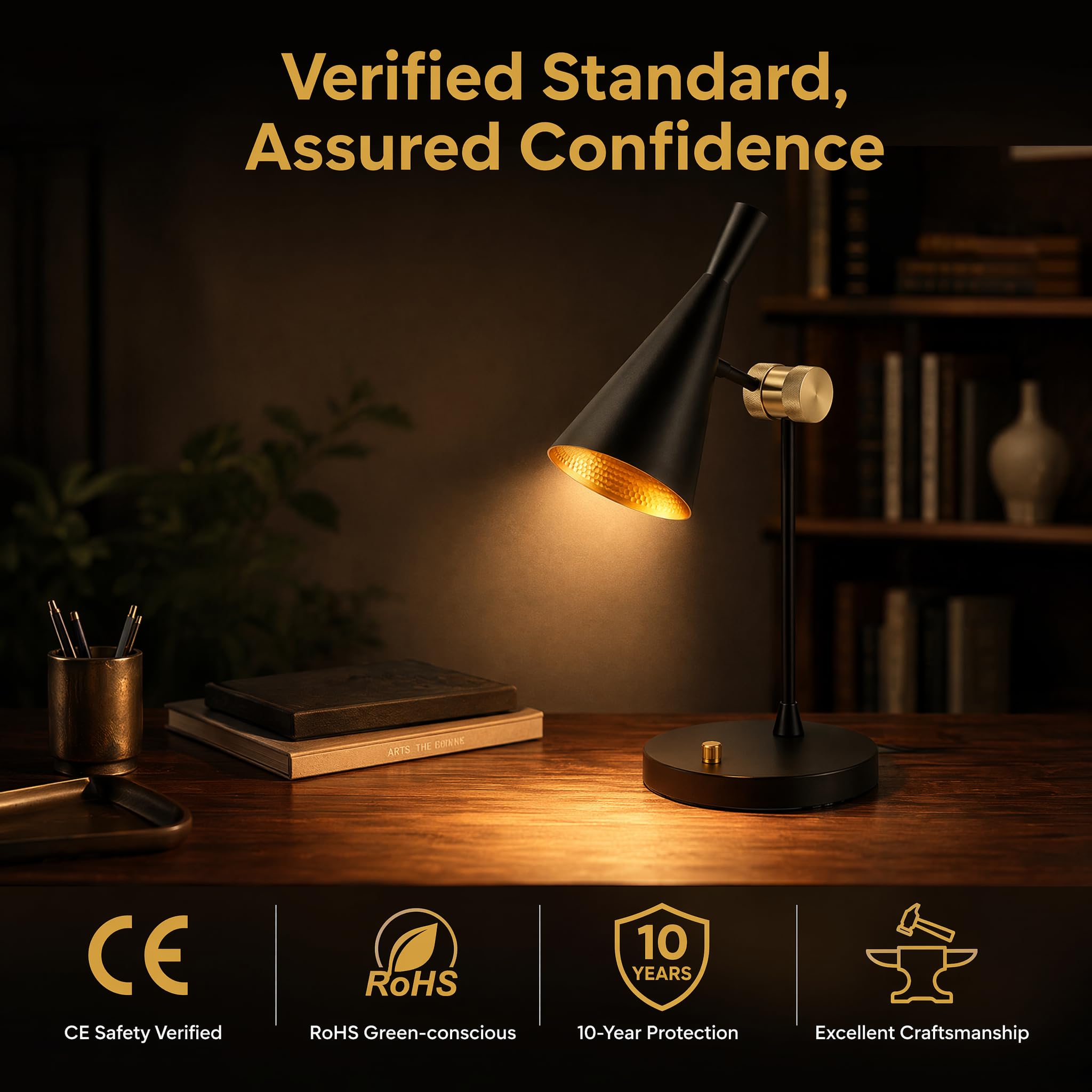 BARCELONA LED lampada da tavolo orientabile alluminio Nordi nera E27 | corpo in alluminio opaco, testa orientabile, base rotonda stabile, cavo 125cm con interruttore