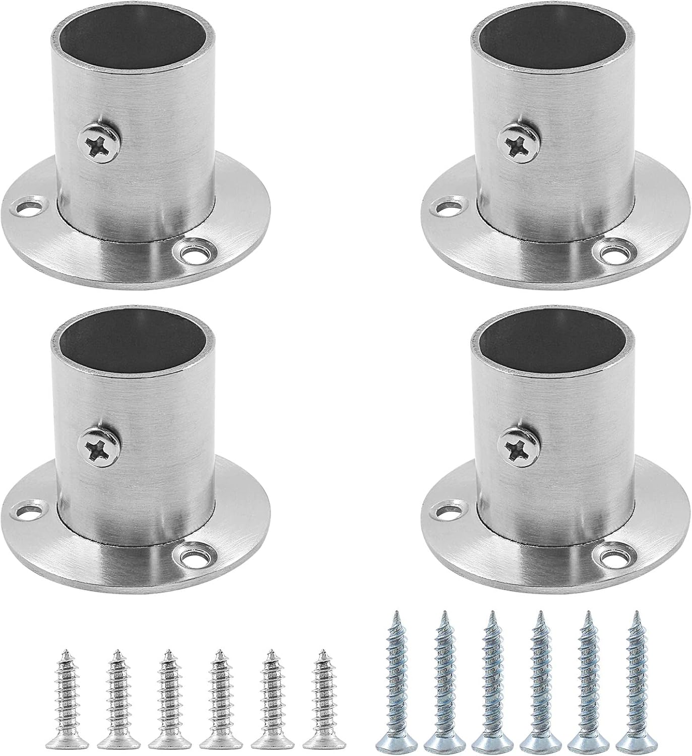 Auvotuis 4Pcs 1 Inch (25mm) Stainless Steel Closet Rod