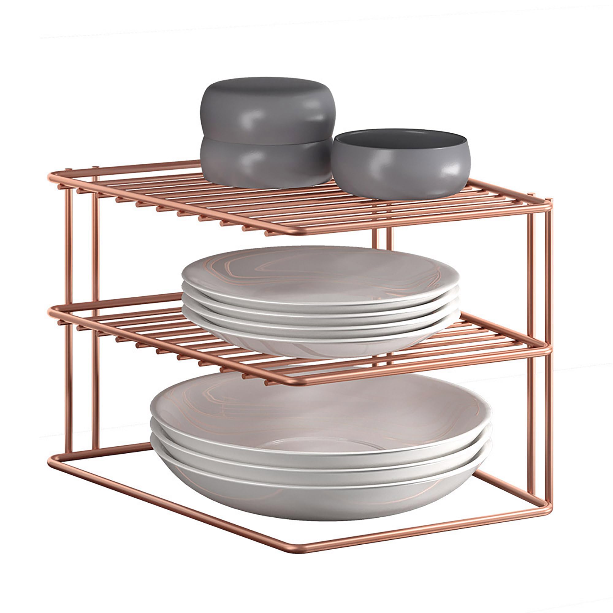 MetaltexPalio' 2-Tier Corner Shelf, Polytherm Copper, 25 X 19 cm