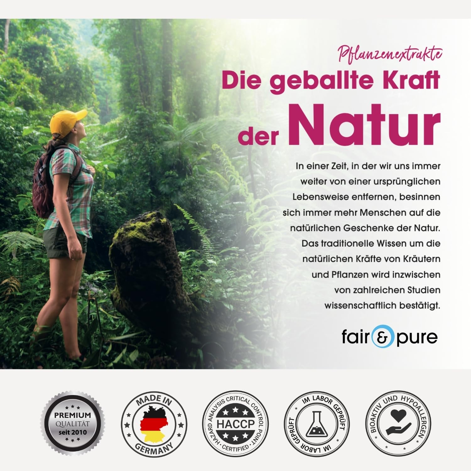 Fair & Pure Heidelbeer-Extrakt 500mg mit Anthocyanen, 120 Kapseln, Nahrungsergänzungsmittel vegan ohne Magnesiumstearat, in Deutschland hergestellt