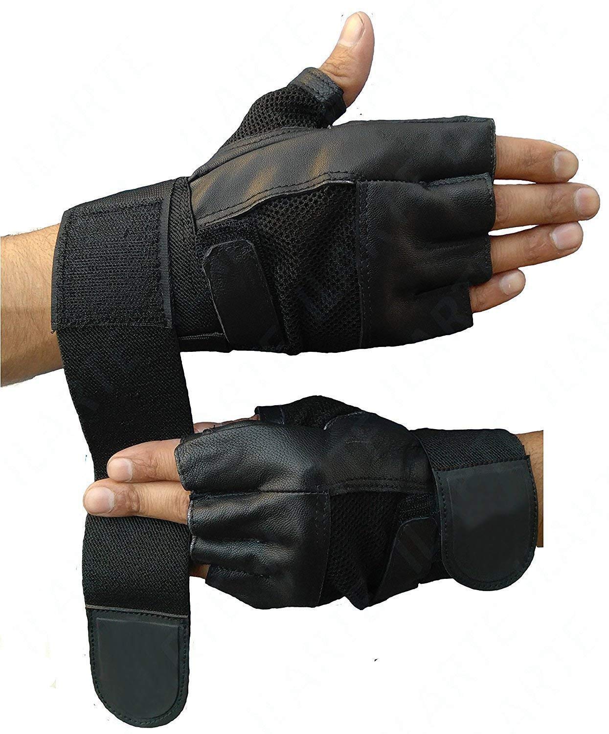 GymWar Macho Men's Leather Gym Workout Gloves - Free Size-picture-17