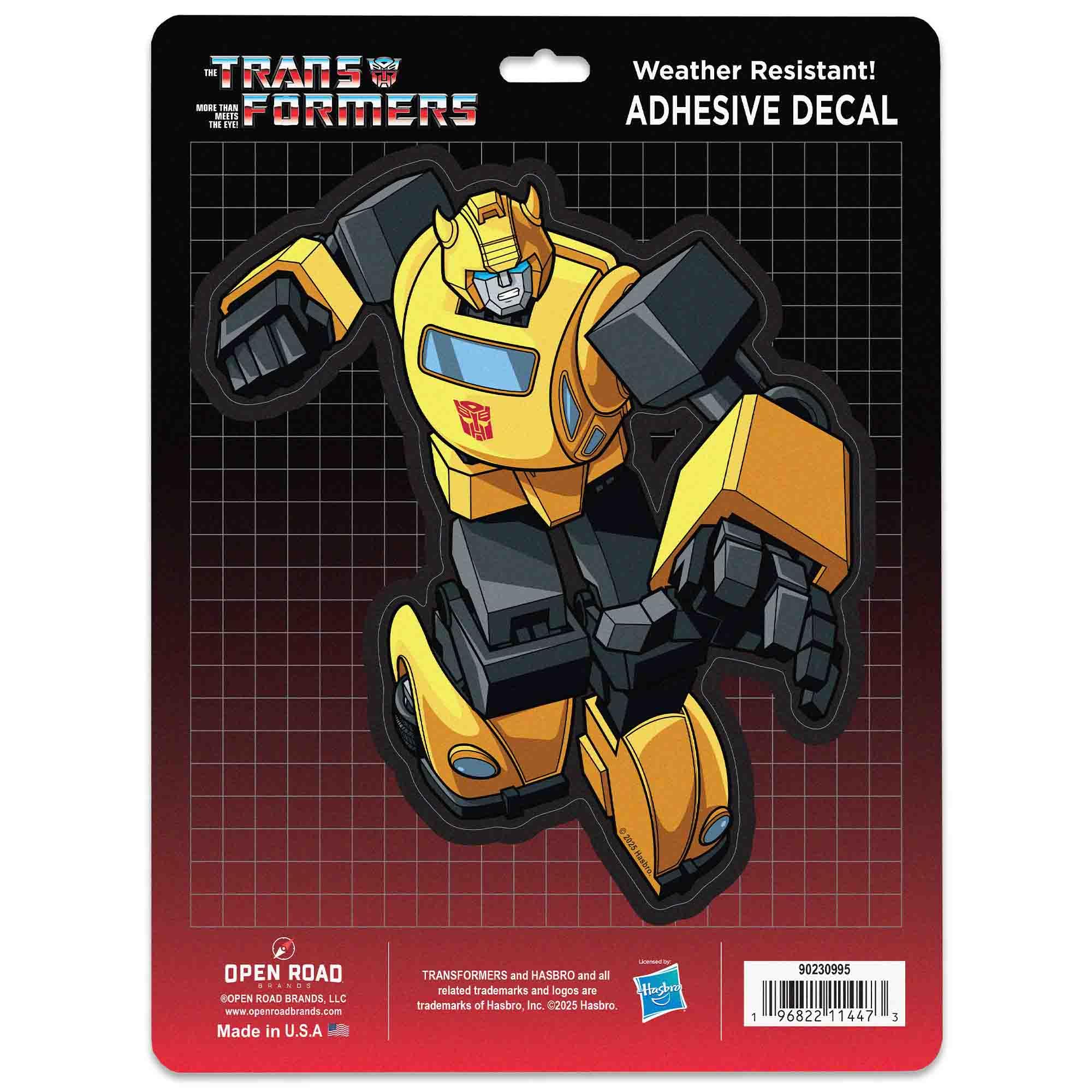 Hasbro Transformers Bumblebee Adhesive Vinyl Decal - Fun Transformers Sticker for Car, Window, Water Bottle or Laptop