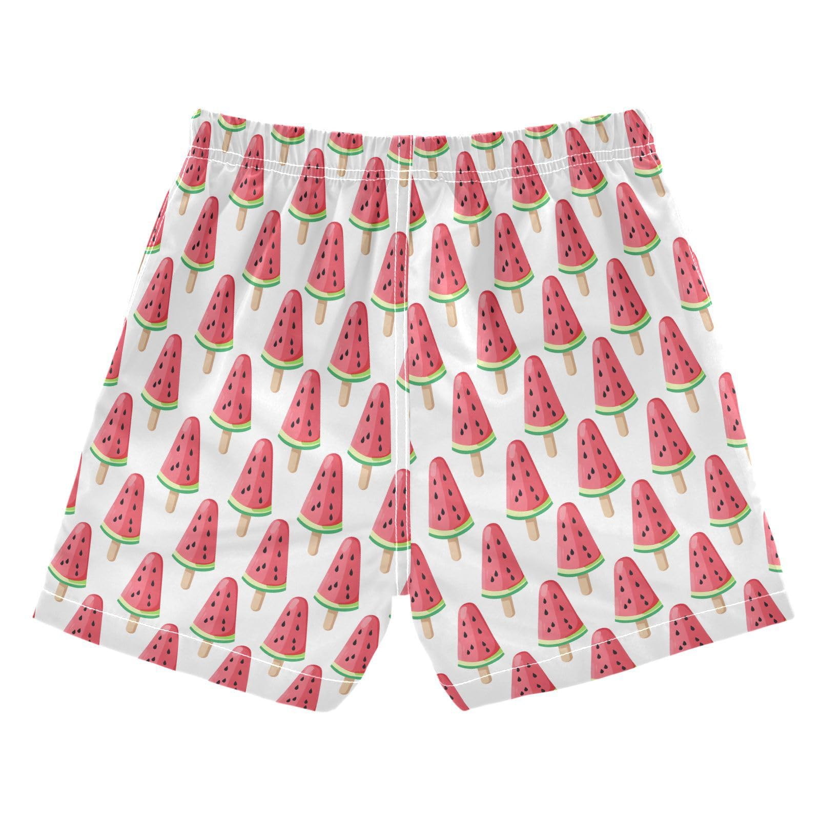 ALAZA Watermelon Ice Cream White Boys Quick Dry Beach Board Shorts Kids Swim Trunks Bathing Suit Swimsuit 3T