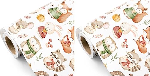Miniatura 16 de WRAPAHOLIC Rollo de papel kraft para envolver regalos de baby shower - Rollo mini - 17 pulgadas x 16.5 pies - Papel de regalo con animales del