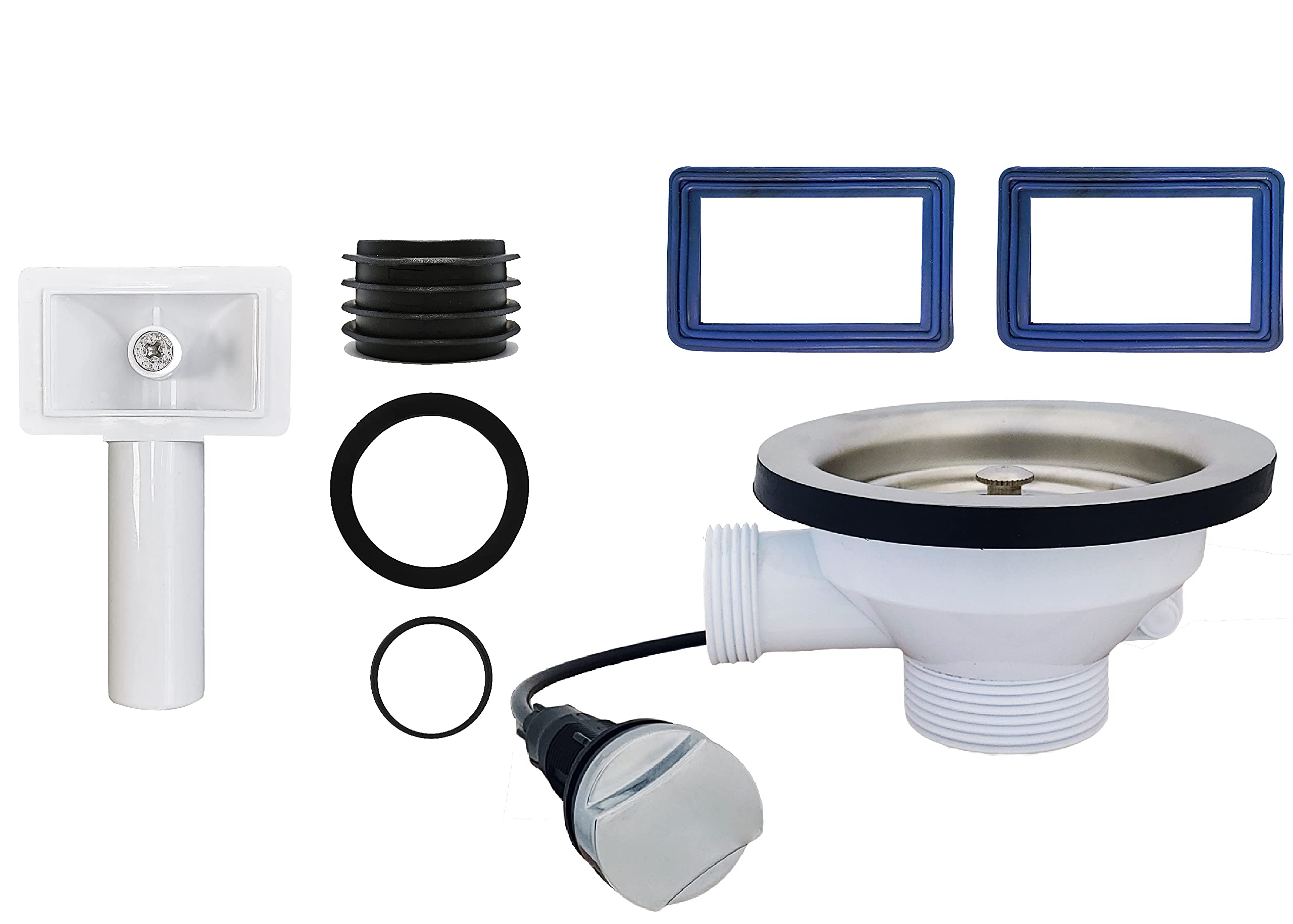 Design Edelstahleinbauspüle verschiedene Modelle aus hochwertigem Edelstahl Spülbecken Spüle mit Überlauf inkl.Syphon Set … (Excenter Ablaufgarnitur für 1 Becken)
