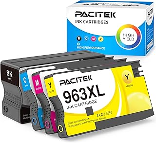 PACITEK Remanufactured 963XL 963xl Ink Cartridges for HP 963 XL for HP OfficeJet Pro 9010 9020 series HP Officejet Pro 9010 9012 9014 9015 9016 9018 9019 9020 9022 Printer, 4-Pack