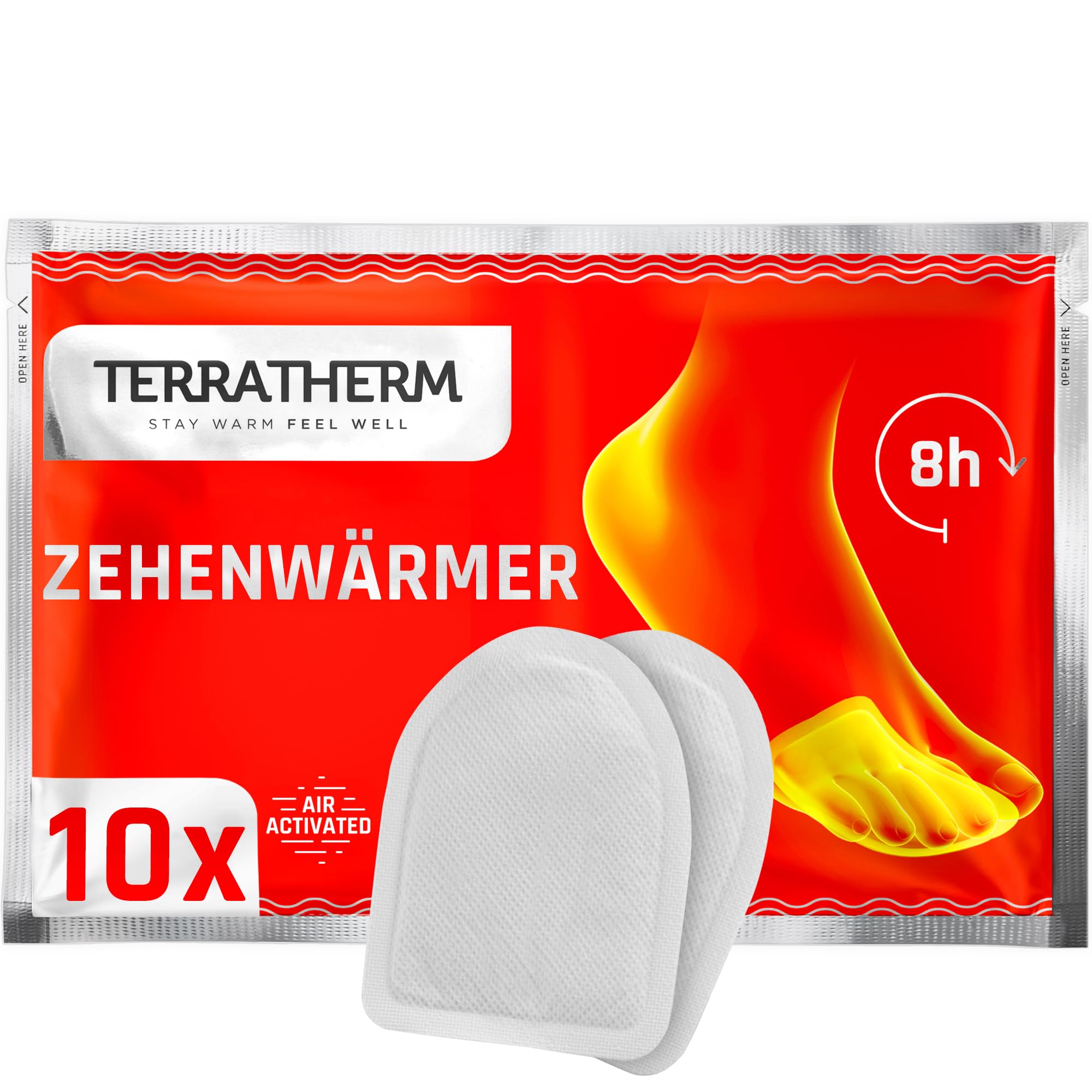 TerraTherm Fußwärmer Pads luftaktiviert, 8h warme Füße, 5, 10 oder 30 Paar