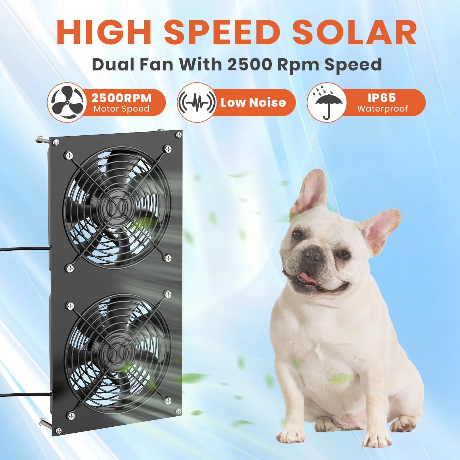 Ventilador de panel solar de 12 W, ventilador solar para gallineros pequeños, invernaderos, cobertizos, casas de mascotas, escape
