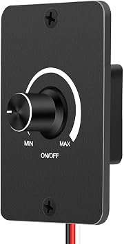 Linkstyle 12V Dimmer Switch, RV Light Dimmer Switch High-Side PWM Rotary Dimming Switch for Camper Van Boat Trailer Truck, for Dimmable LED Strip Lights, Halogen & Incandescent