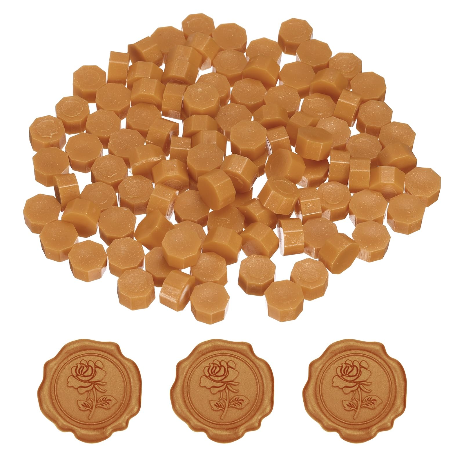 PATIKIL Wax Seal Beads, 400 Pcs Hexagon Sealing Beads Kit for Wax Seal Stamp for Wedding Invitation Letter Envelope DIY Crafts Card Gift Wrapping, Gold