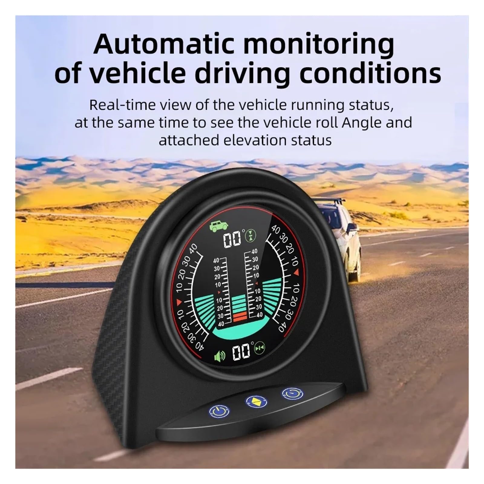 Medidor De Inclinación Del Coche X94 GPS, Inclinómetro Digital, Pantalla Frontal Hacia Arriba, Alarma Segura, Clinómetro De Ángulo De Paso For Vehículo Todoterreno 4X4 para todos los vehículos