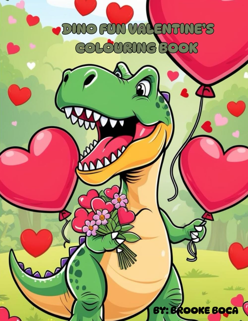 Dino Fun Valentine's Colouring Book