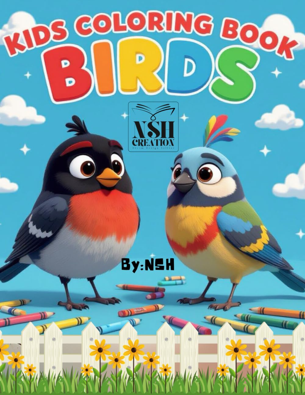 Birds Coloring Book: A Fun Coloring Book For Kids Aged 3 To 6