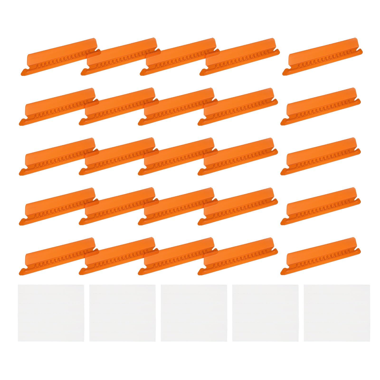 sourcing map Hanging File Folder Tabs, 4 Inch Insertable Tabs and Inserts Plastic Clear File Organizer Labels Filing for Folder Quick Identification, Orange, 50 Pcs โ image 1