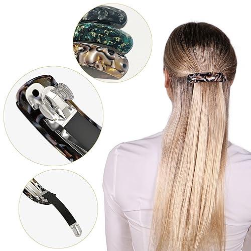 Miniatura 3 de HYFEEL Pasadores de pelo grandes para mujer, cabello fino y grueso, pinzas para el cabello francés, pinzas para cola de caballo, accesorios