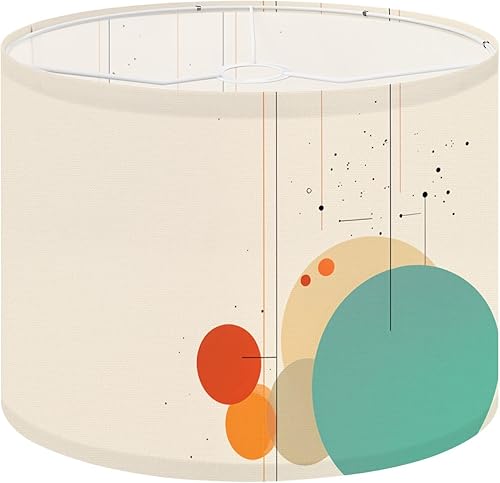 Miniatura 26 de Lamp Shades Set of 2 mid century retro 70s vintage Drum lampshades for Floor Lamps Table Lamps Pendant Light 11"x8.9" Replacement Large Lampshade