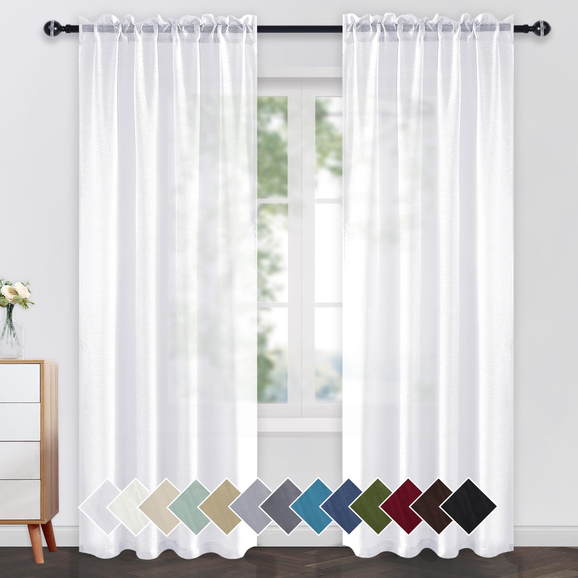 CAROIO Cortinas De Navidad Para Sala De Estar, 2 Paneles, Cortinas