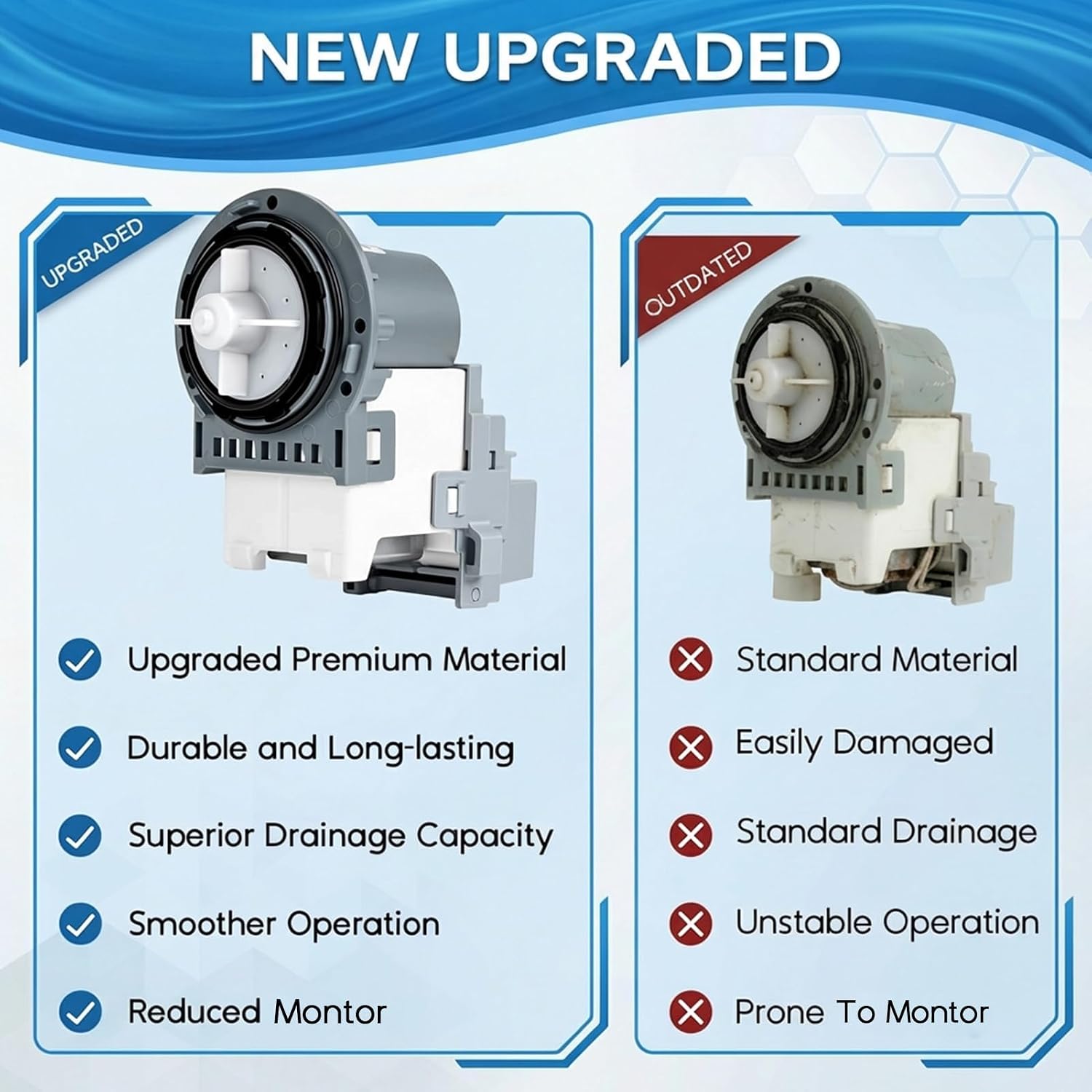 DC31-00178A PX3516-01 Washer Drain Pump for Sumsung, Replaces DC31-00187A DC97-19289F DC31-00178D B35-3a DC97-20621A PX3516-01