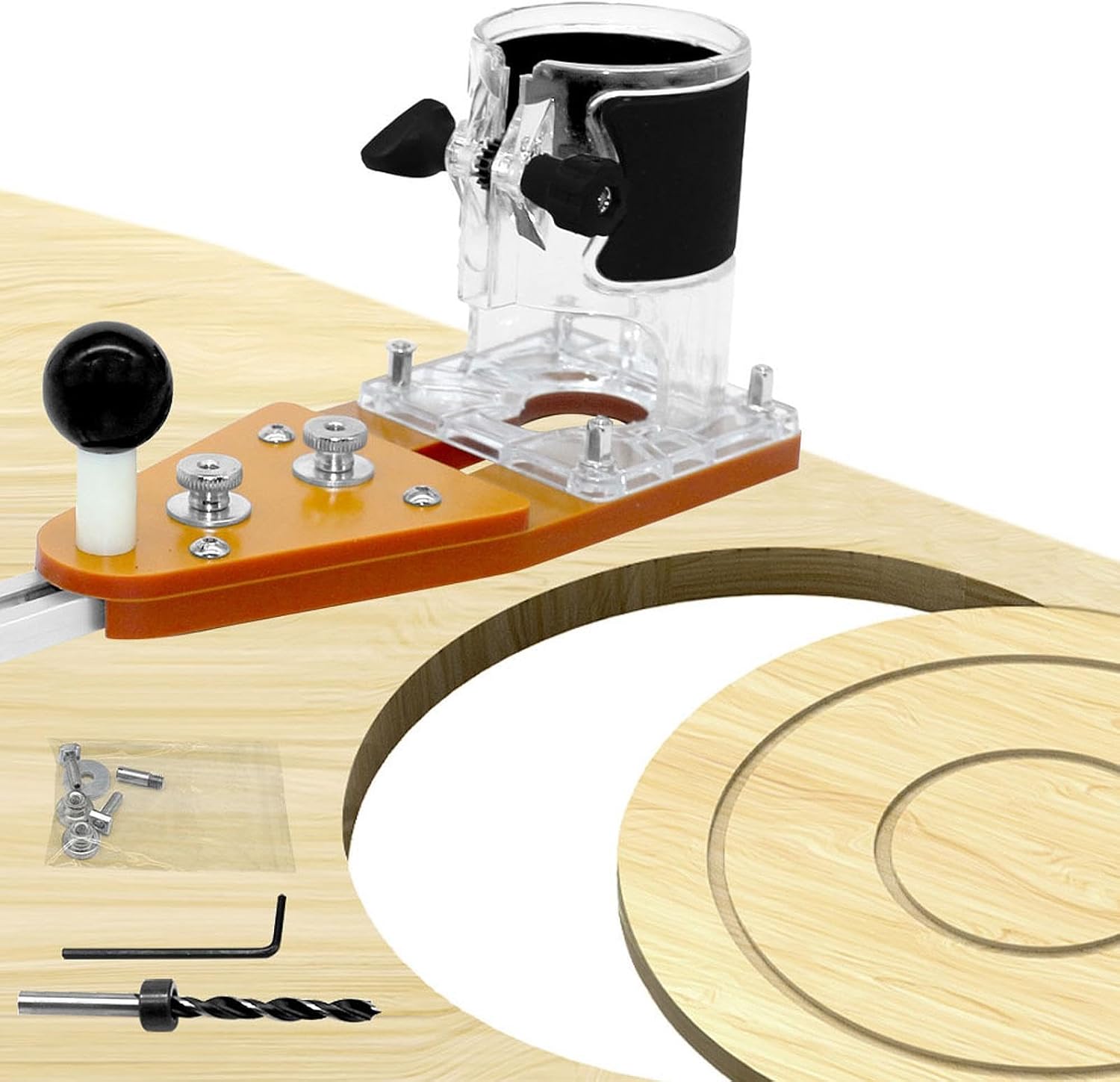 Circle Jig Clear Cover for Electric Hand Trimmer Sturdy Professional 26Cm Guide Rail | Router Tables | Power Tools | Tools | Home & Garden