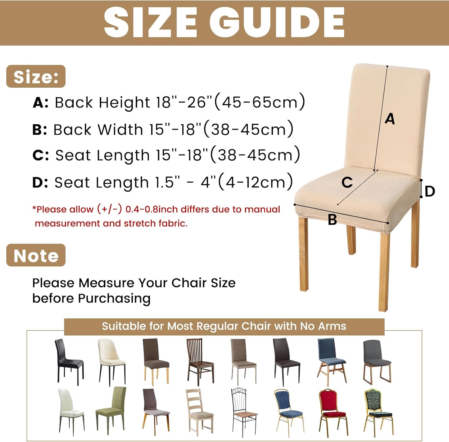 Rakila Velvet Dining Chair Covers Set of 6, Soft Stretch Washable Chair Slipcovers Protector for Home, Restaurant (Yellow, 6 Pack)