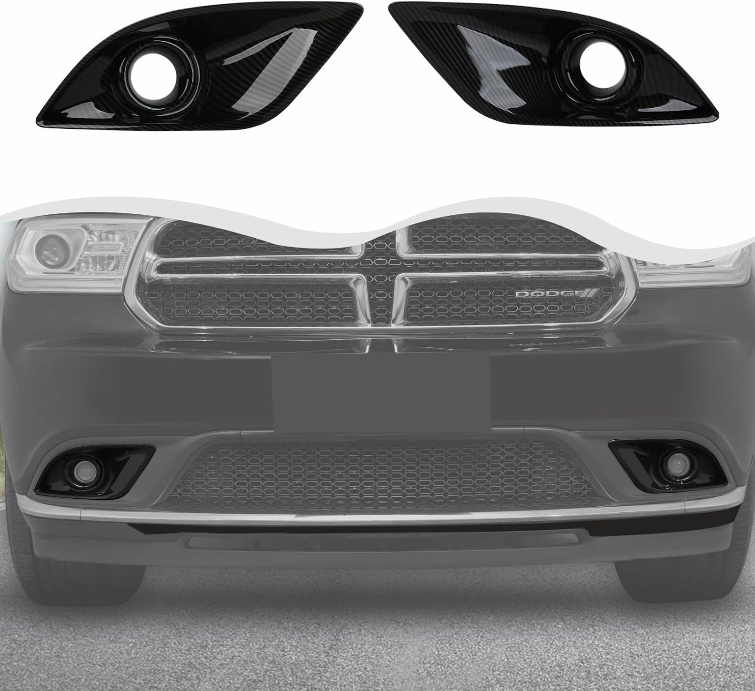 Exterior Front Fog Light Bezel Frame Cover Trim Front Fog Light Lamp Cover Compatible with Dodge Durango 2011-2020