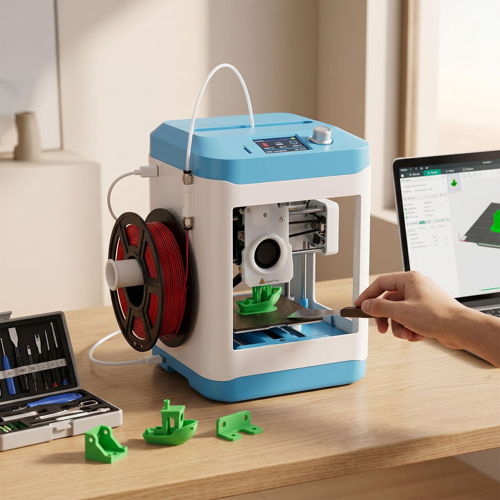 Zunate WiFi Mini Smart App Control Imprimante 3D Silencieuse Précise à Grande Vitesse pour Le Bureau de L'école à Domicile (Prise UE)
