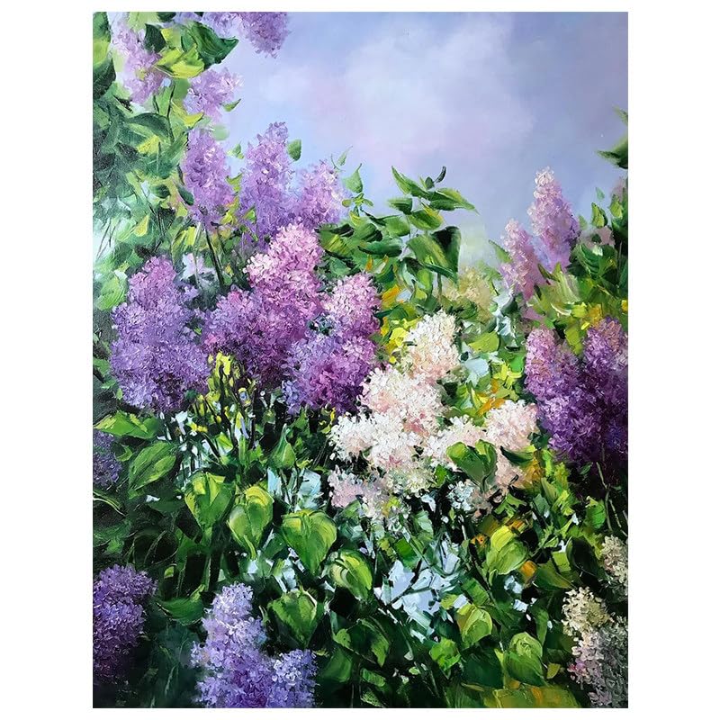 Peinture à l'huile 100% peinte à la main de lavande violette KUUFUUT