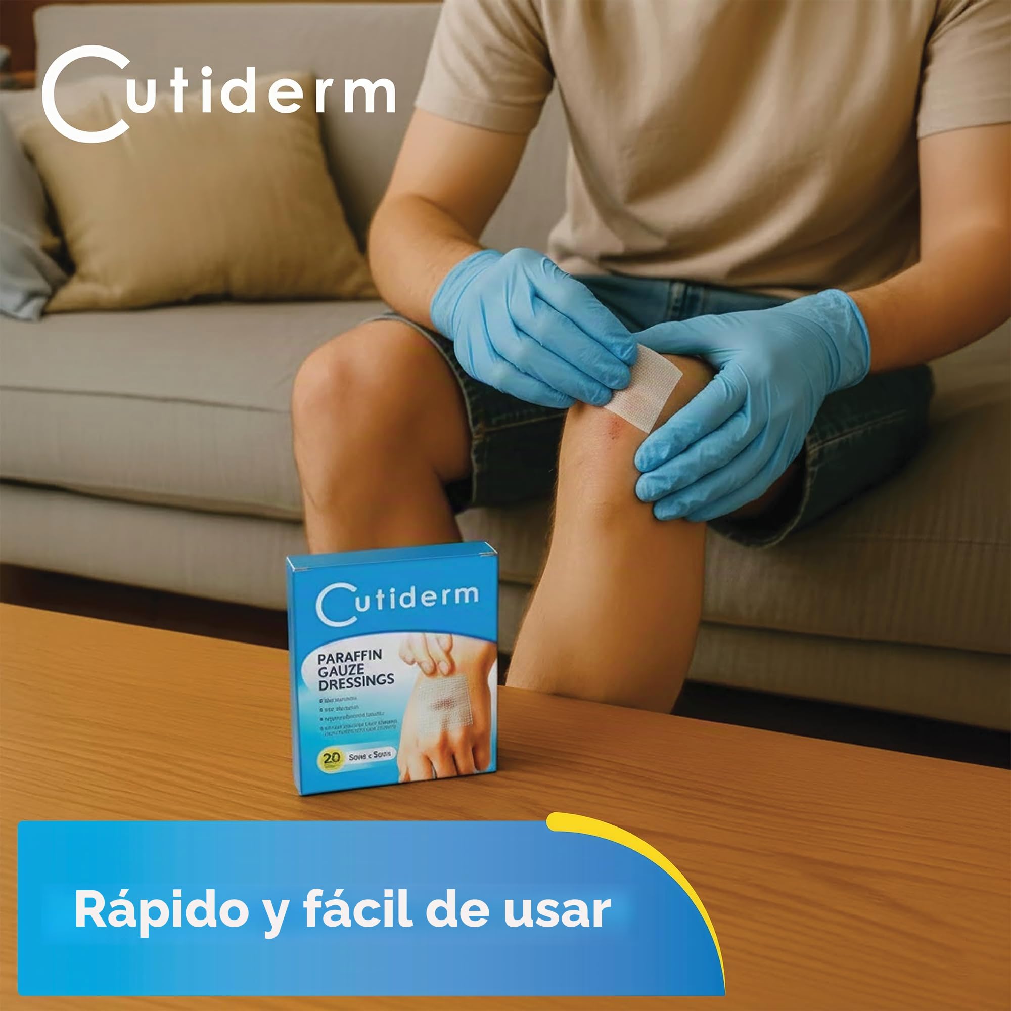 Cutiderm Apósitos De Gasa De Parafina 5cm x 5cm Paquete de 20 unidades