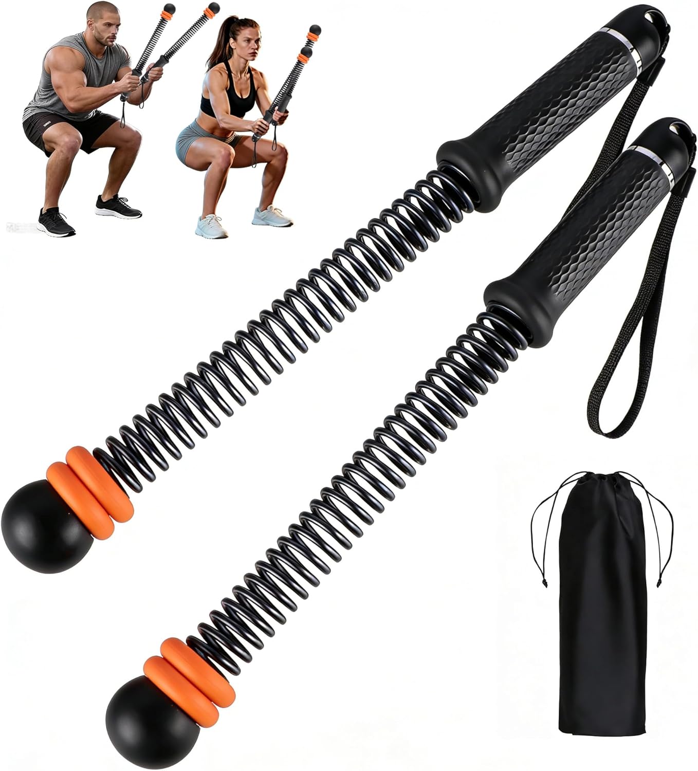 VividPulse 2PCS Weighted Ropeless Battle Ropes for Home Gym – Portable & Quiet Training Rope for HIIT, Strength & Low-Impact Cardio – Full Body Workout Equipment for Men & Women