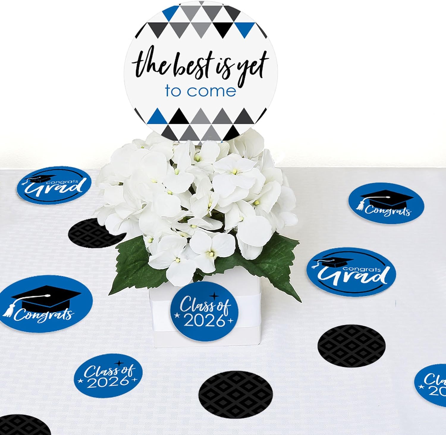 Big Dot of Happiness 2026 Blue Graduation Party Giant Circle Confetti - Party Decorations - Large Confetti 27 Count