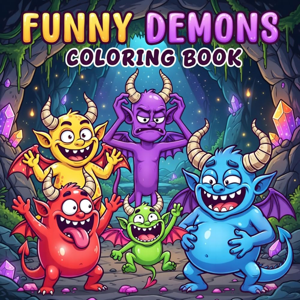 Funny Demons Coloring Book: A Silly, Comedy, Mad, Stupid, Crazy Types of Demon Coloring Book for Kids and Adults, Hilarious Monsters - Playful Fantasy Beasts Pages