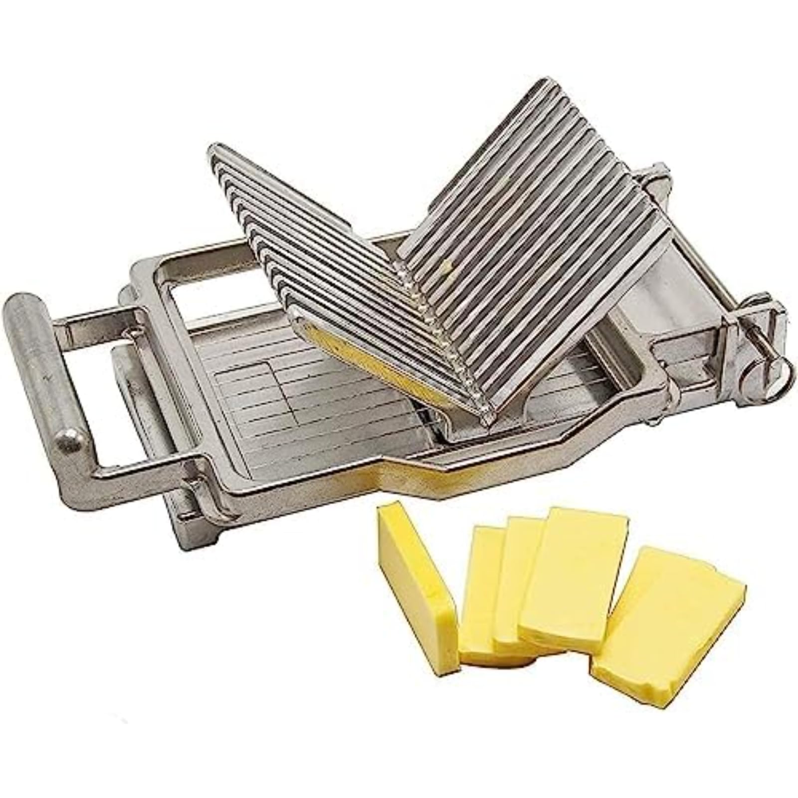 Heavy Duty Käseschneider, 304 Edelstahldraht & Guss-Aluminium-Basis, Multifunktions-Lebensmittelschneider für Butter, Tofu, Soft Cheese, enthält 2 Dickenteller, einfach sauberen Griff