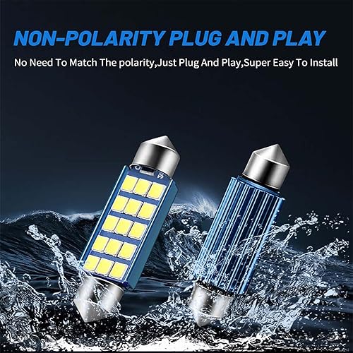 Miniatura 7 de 2 bombillas LED 578 extremadamente brillantes de 1.59 pulgadas, 6500 K, blanco 2835, chipsets de 400 lúmenes, para interiores, cúpula, mapa, puerta,