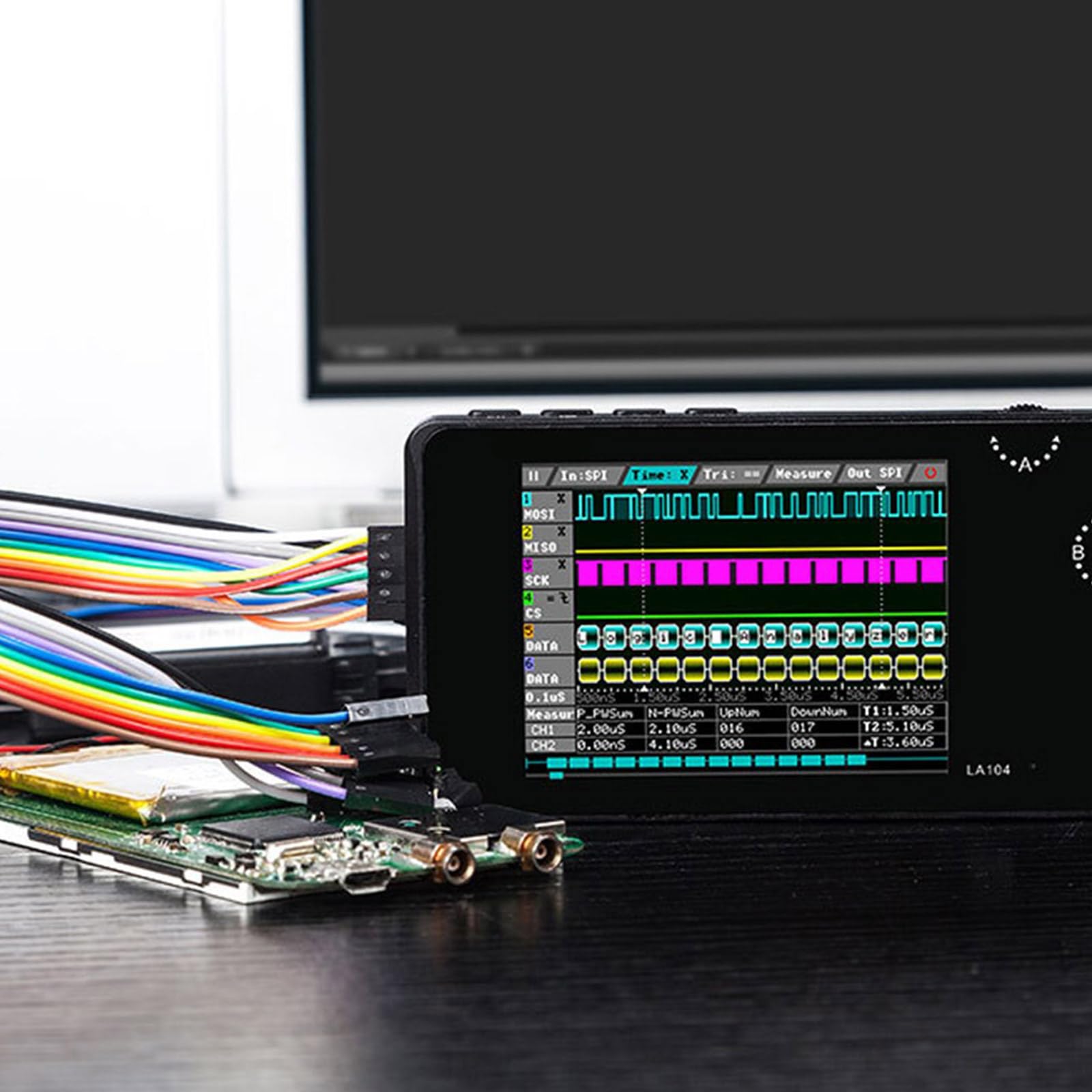 100Msa / s Frecuencia de muestreo Digital Analizador de Lógica Digital Analizador Portátil de Pantalla de 2.8 pulgadas Dispositivo de mano Bolsillo Analizador Lógico Portátil