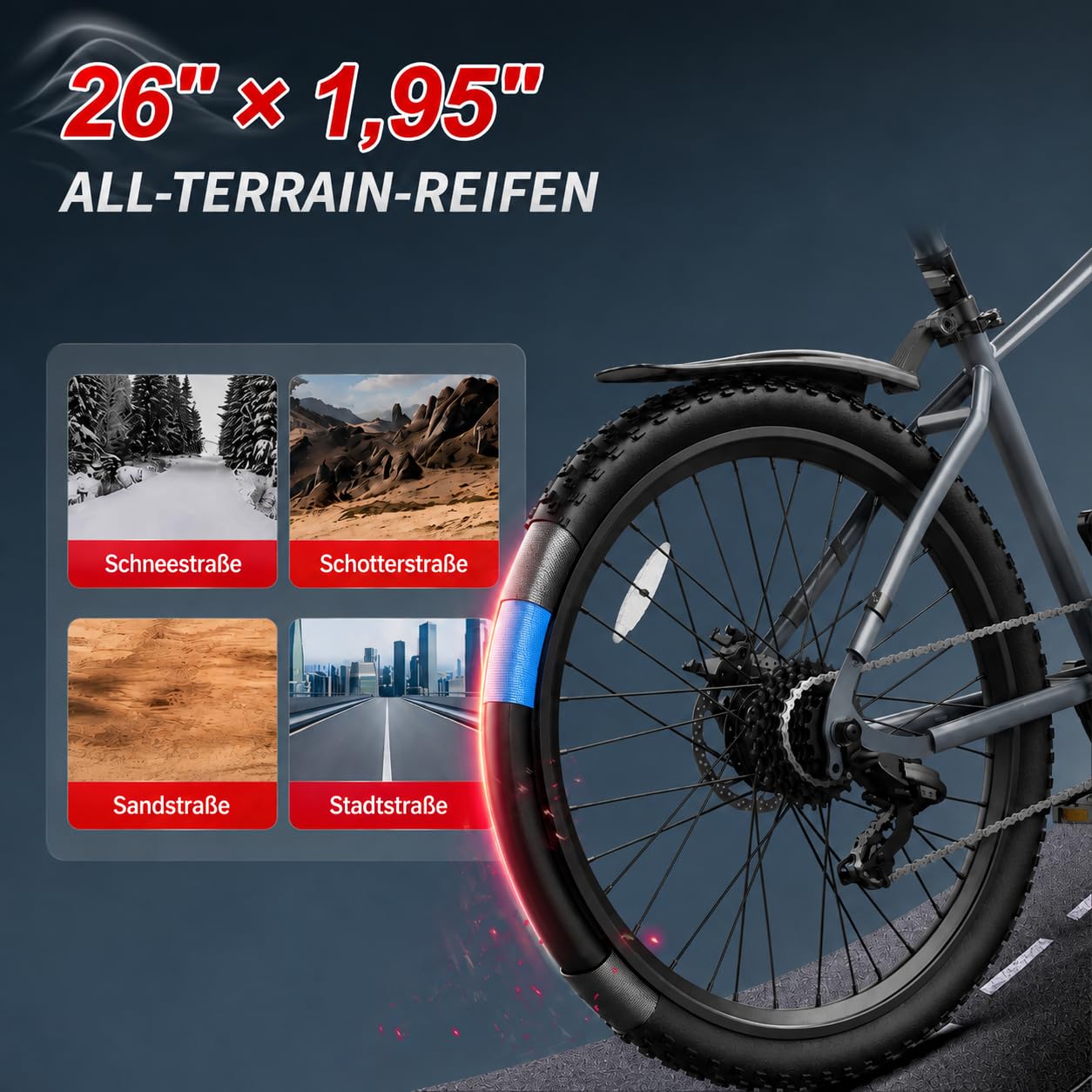 SMARTRAVEL L26 - Bicicletta elettrica da 26", 250 W, 36 V, 10,4 Ah, 7 velocità, per uomo e donna