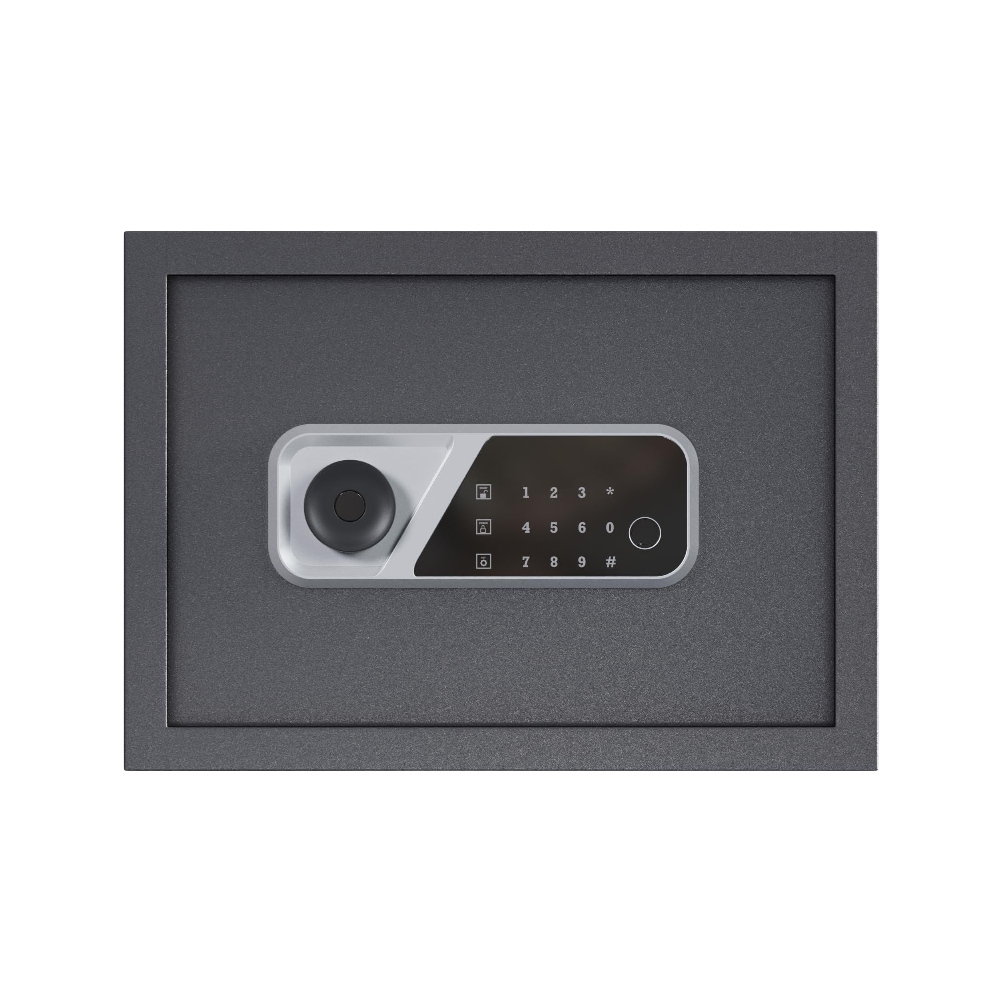 quba maximus 002 digital safe locker for home (16l, deep grey silver) | dual access electronic keypad password & key | smart freeze, led light, alarm | safe for cash/money, jewellery | 2-yr warranty