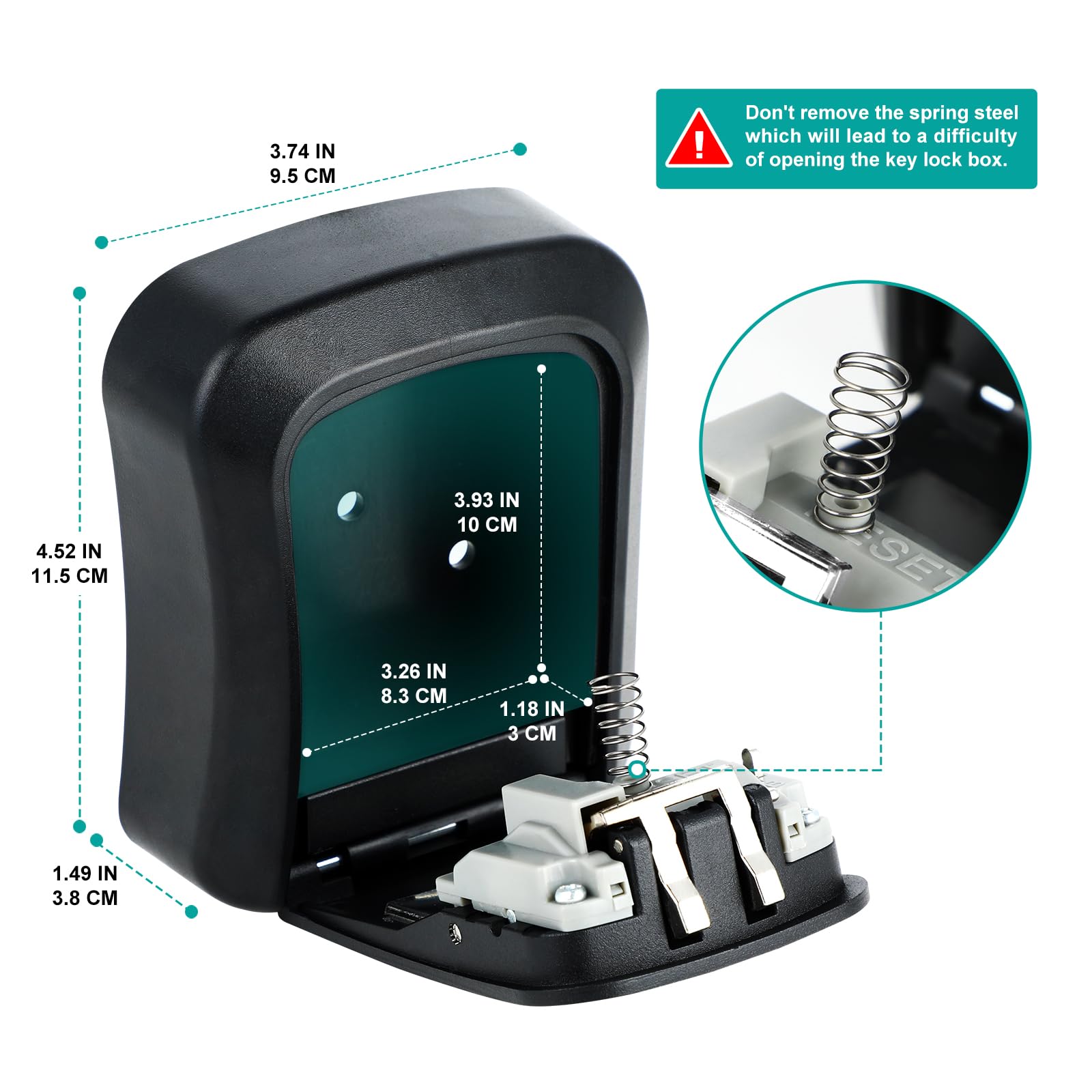 Cassaforte Per Chiavi Da Esterno Impermeabile - Con Codice A 4 Cifre, Montaggio A Parete Per Casa E Ufficio - Foto 9