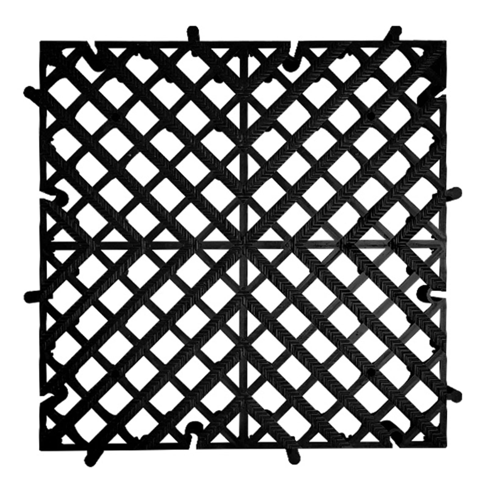 Azulejos entrelazados de Drenaje, Azulejos entrelazados modulares de 15,7 "x 15,7", Alfombra de Piso para Uso en áreas de Mascotas, Balcones, Piscinas, restaurantes, Bar，Black-1pcs