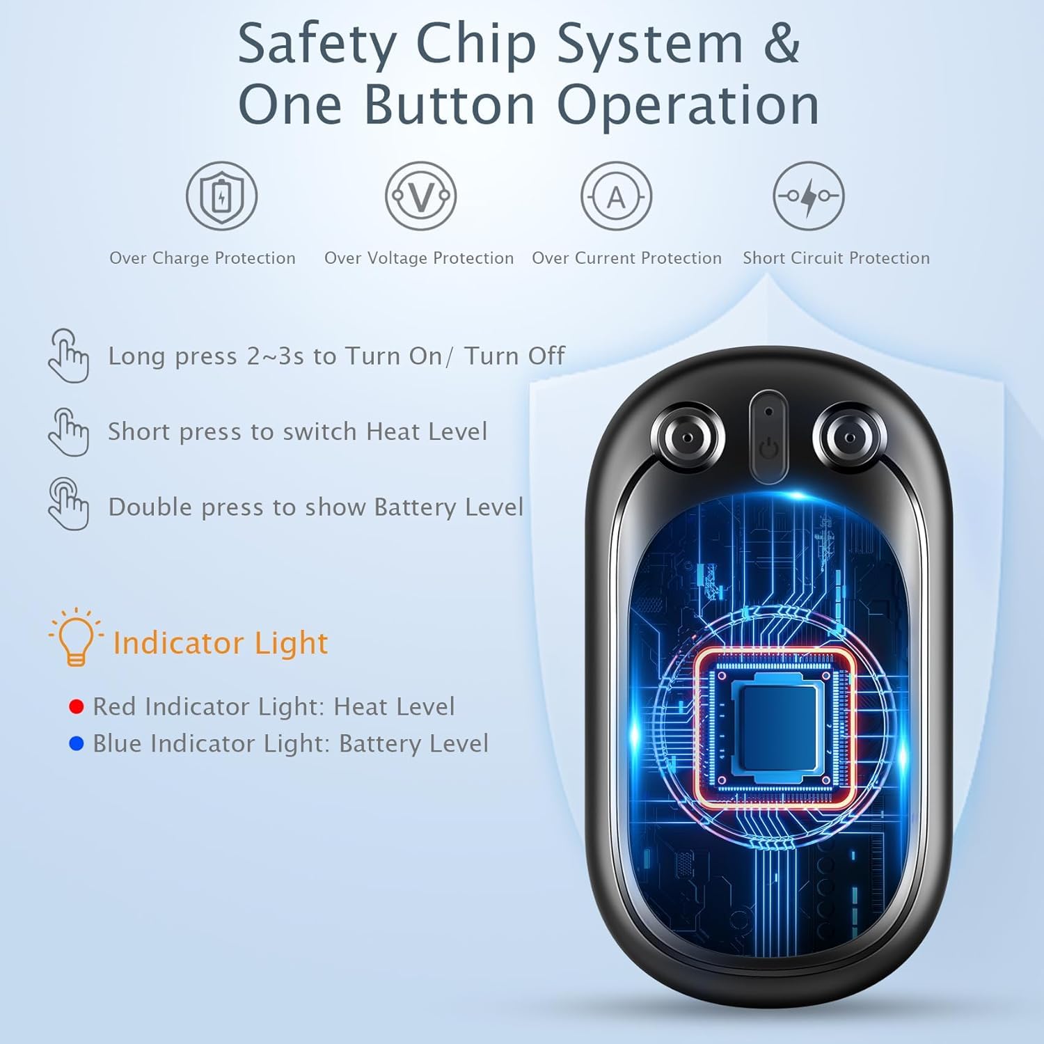 Scaldamani Elettrico Ricaricabile USB Riutilizzabile 2 Pezzi Fino a 12 Ore, Scalda Mani Portatile Elettrico Tascabili Scaldino Elettr Mani Regali per Donne Uomini Raynaud Outdoor Campeggio Sci Golf