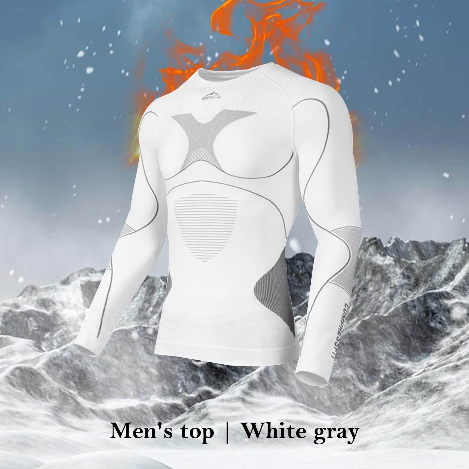 Skiunterwäsche Herren Warm Sportbekleidung Winter Baselayer Sportunterwäsche Slim Fit Activewear Langram Thermoanzug Atmungsaktiv Thermo Unterwäsche Funktionswäsche