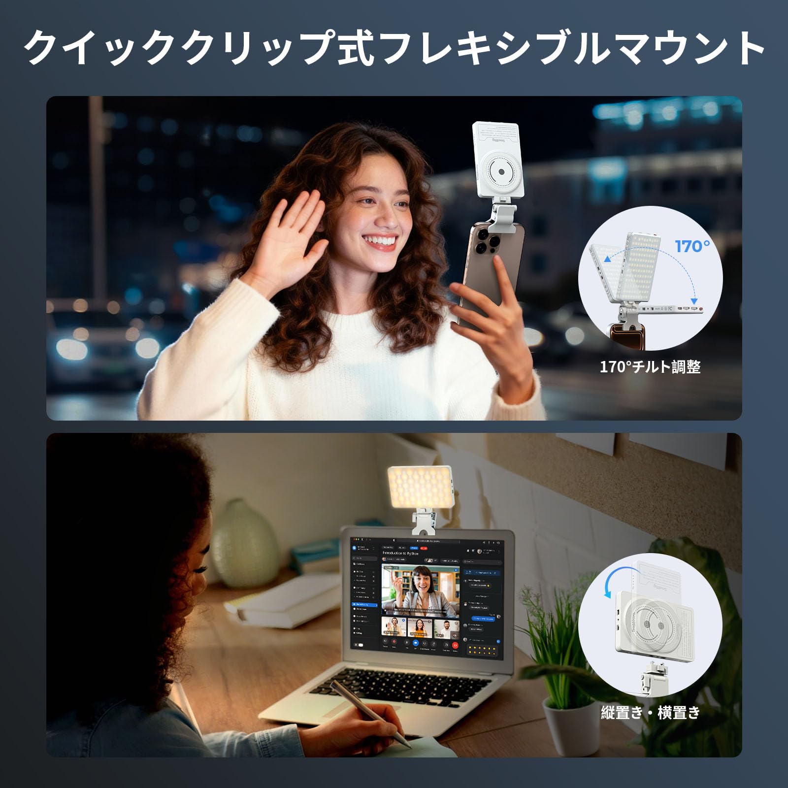 Amazon.co.jp: SmallRig M3マグネット式 LEDビデオライト、2000mAh充電