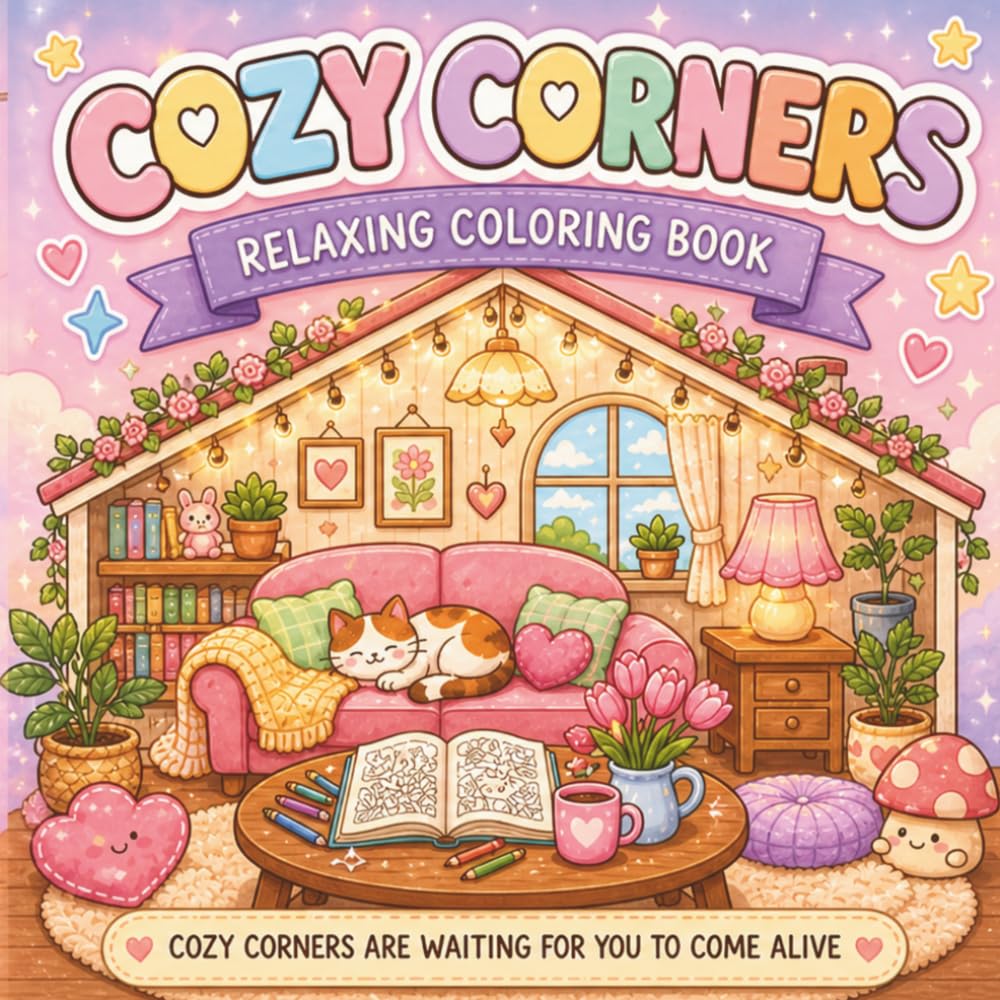 COZY CORNERS: Relaxing Coloring Book