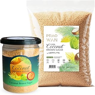 HappyLyfe Praowan Organic Coconut Flower Sugar Powder – 250g & 1kg Combo | Low GI Natural Sweetener